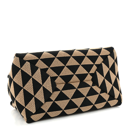Prada Jacquard Triangolo Symbole Embroidered Small Shoulder Bag Black Corda 4 of 12