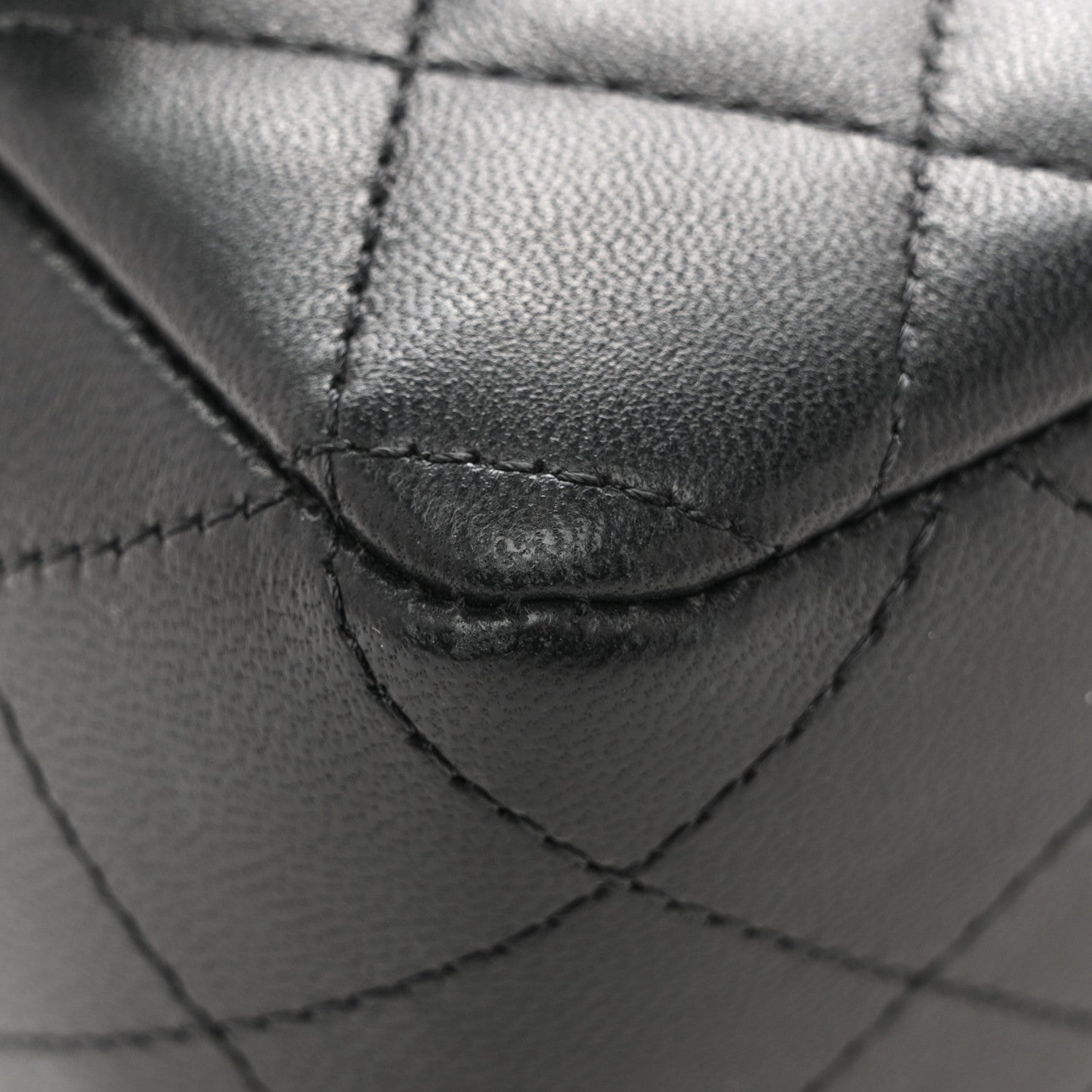 Chanel Lambskin Quilted Mini Rectangular Flap Black White 13 of 14