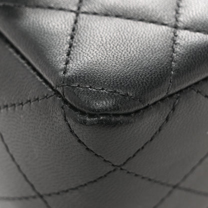 Chanel Lambskin Quilted Mini Rectangular Flap Black White 13 of 14