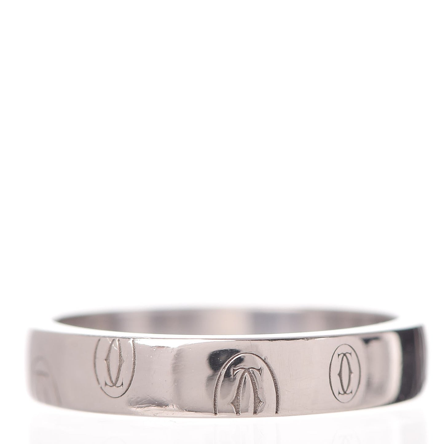 18K White Gold Happy Birthday 4mm Band 54 6.75