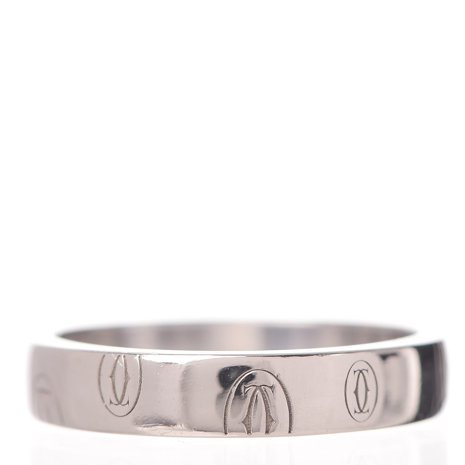 Cartier 18K White Gold Happy Birthday 4mm Band 54 6.75 3 of 4