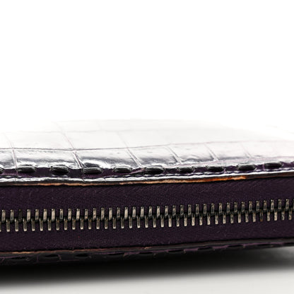 Bottega Veneta Shiny Crocodile Zip Around Wallet Purple 11 of 11