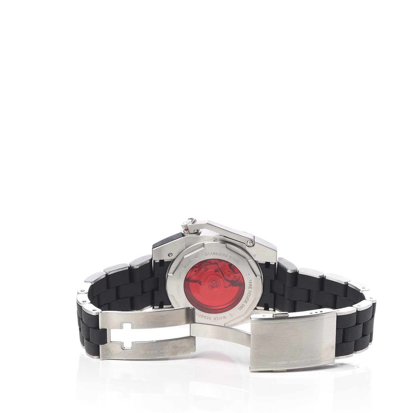 Stainless Steel Rubber 42mm Chiffre Rouge D02 Automatic Watch Black