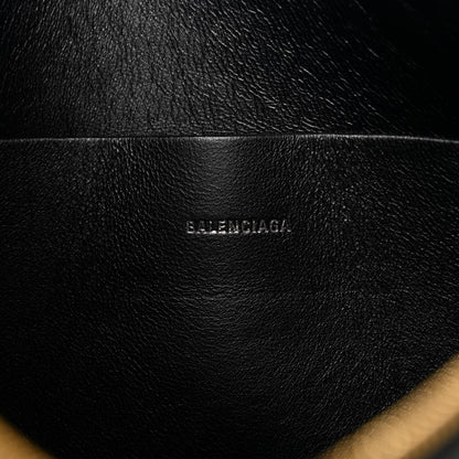 Balenciaga Grained Calfskin Logo Large Cash Wristlet Pouch Black White 6 of 7
