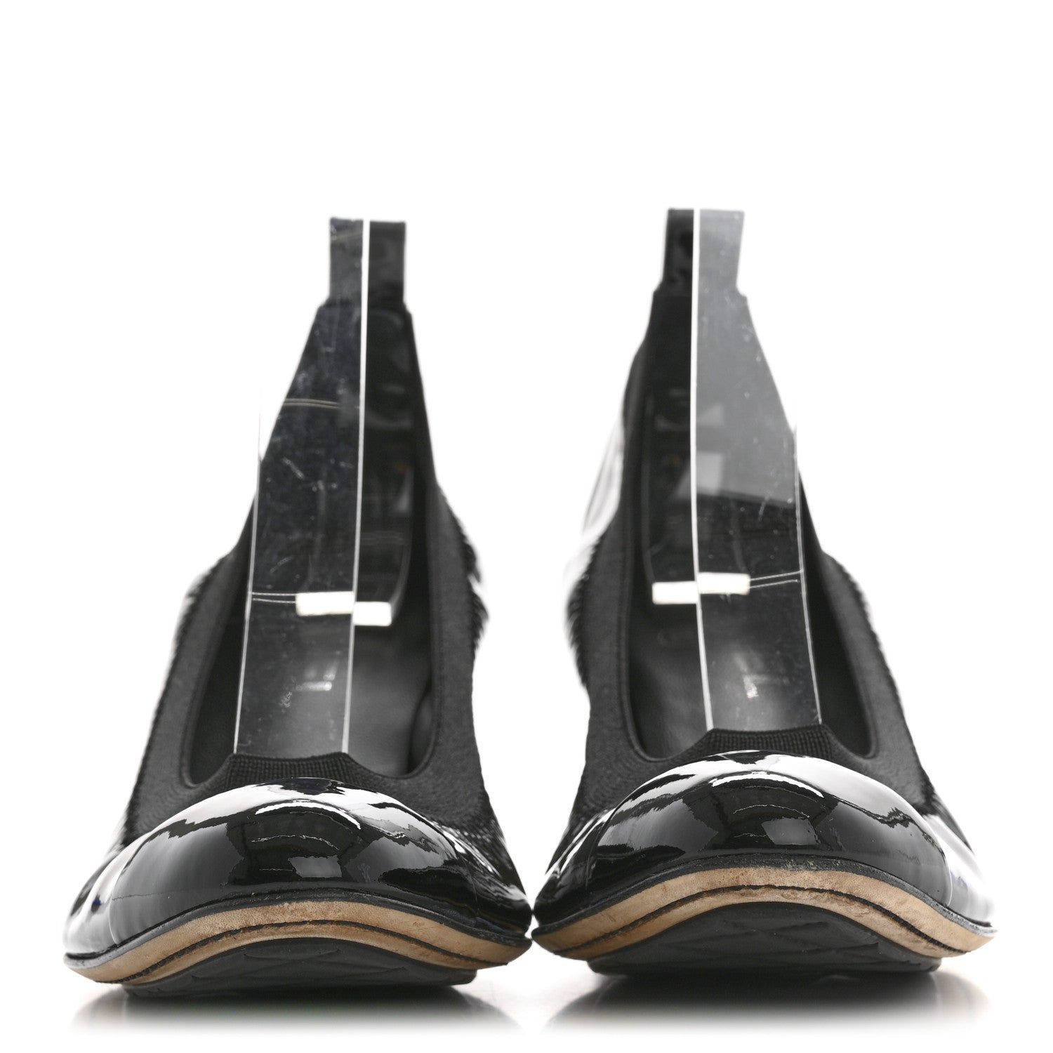 Chanel Patent CC Elastic Stretch Pumps 38 Black 2 of 10