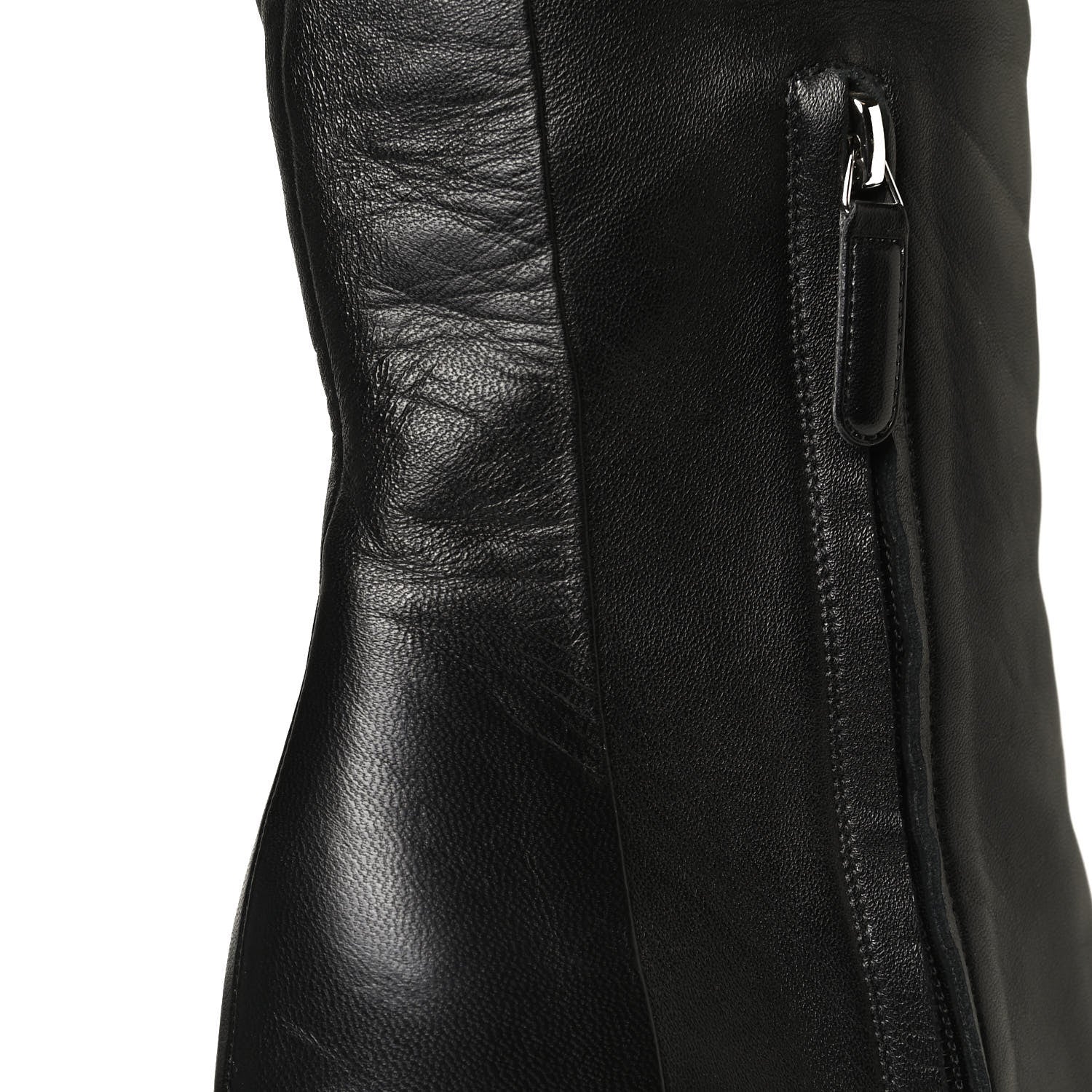 Chanel Lambskin CC Platform Cap Toe Chain Knee High Boots 42 Black 16 of 18