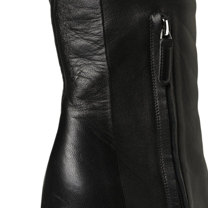 Chanel Lambskin CC Platform Cap Toe Chain Knee High Boots 42 Black 16 of 18