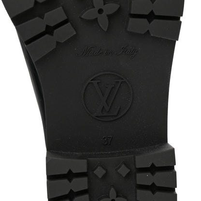 Louis Vuitton Rubber Embossed Monogram Drops Flat Half Boots 37 Black 6 of 12