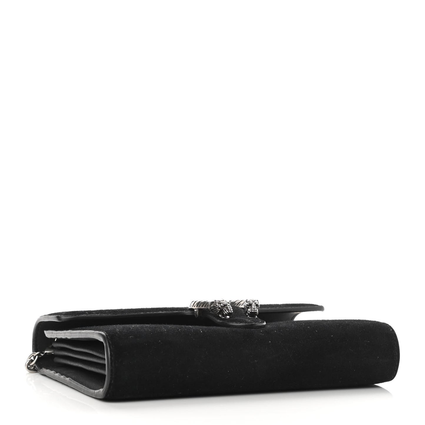 Suede Mini Dionysus Chain Wallet Black