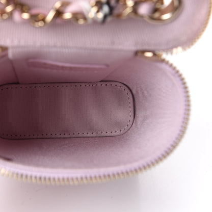 Chanel Caviar Quilted Small Vertical Coco Beauty Vanity Case With Chain Light Pink 5 of 8