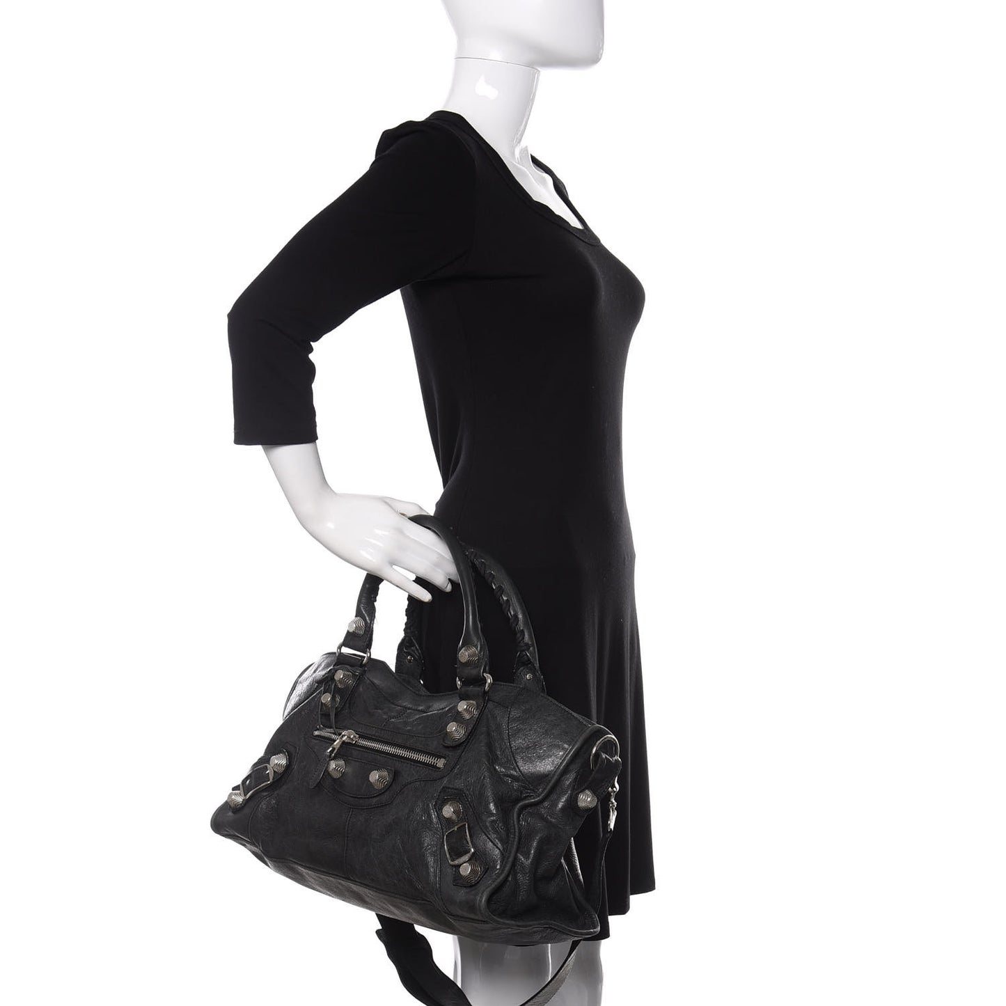 Agneau Giant 21 Silver Hardware Part Time Black