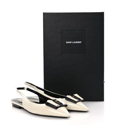 Saint Laurent Belfagor Anais Slingback Flats 36.5 Navy Pearl 9 of 9