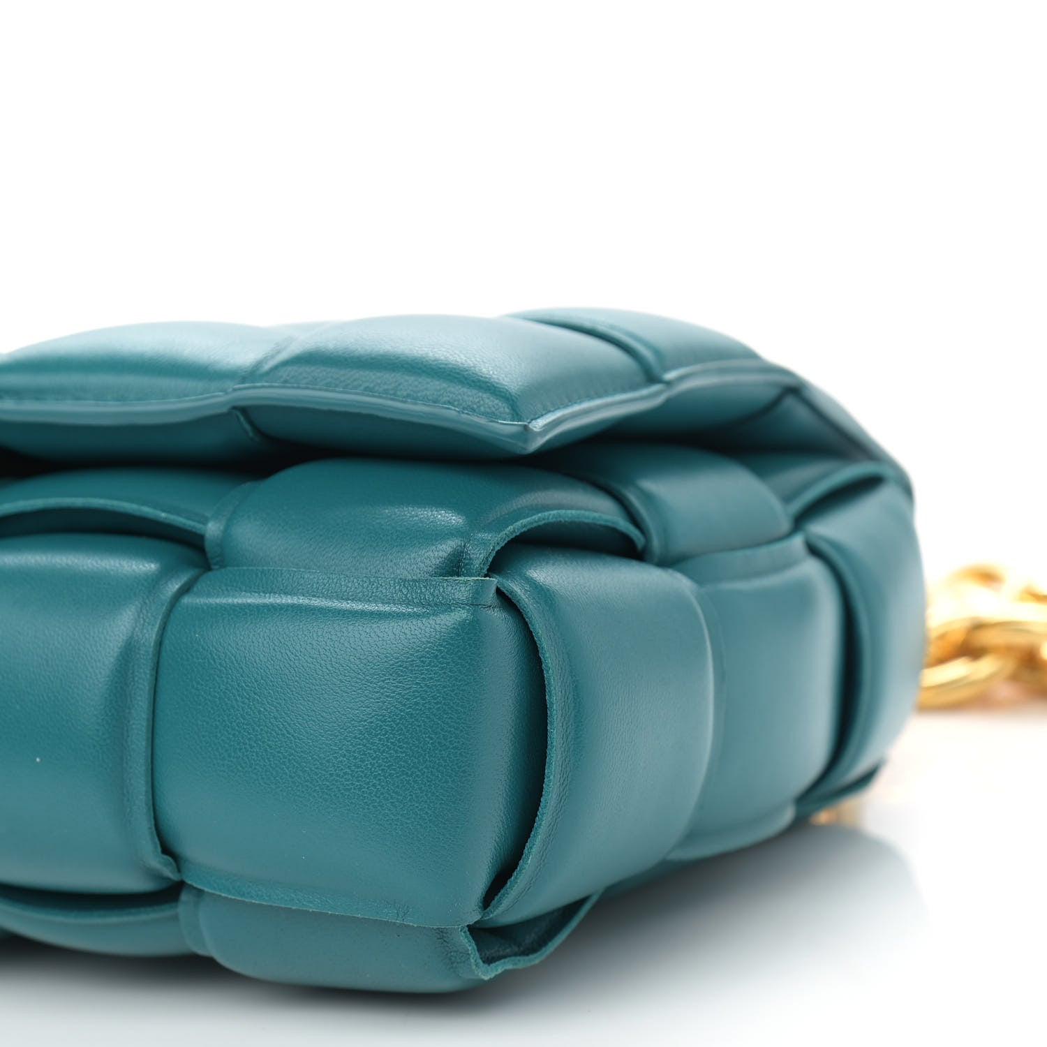 Bottega Veneta Lambskin Maxi Intreccio Padded Chain Cassette Crossbody Bag Mallard 10 of 12