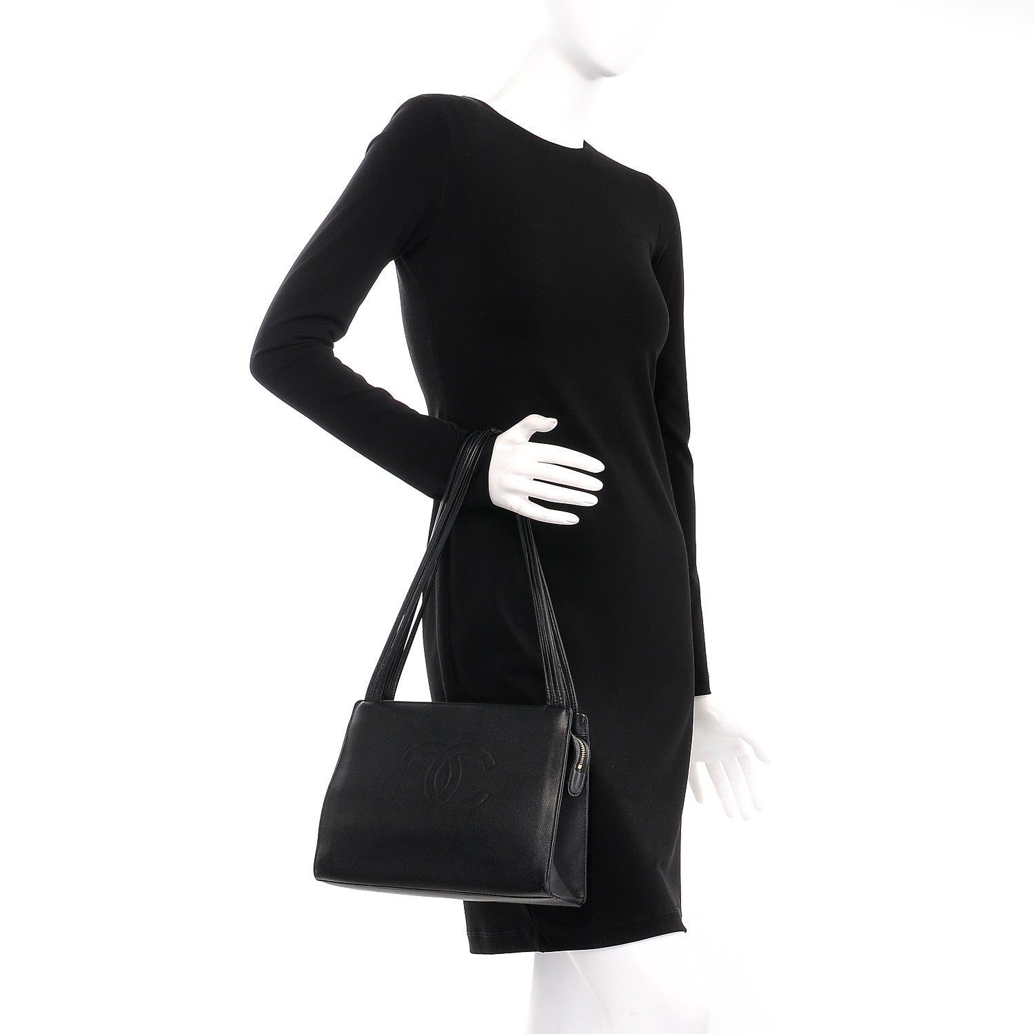 Chanel Caviar CC Shoulder Bag Black 2 of 15
