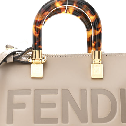 Fendi Vitello King Plexiglass Logo Embossed Mini By The Way Top Handle Boston Bag Tortora 8 of 11
