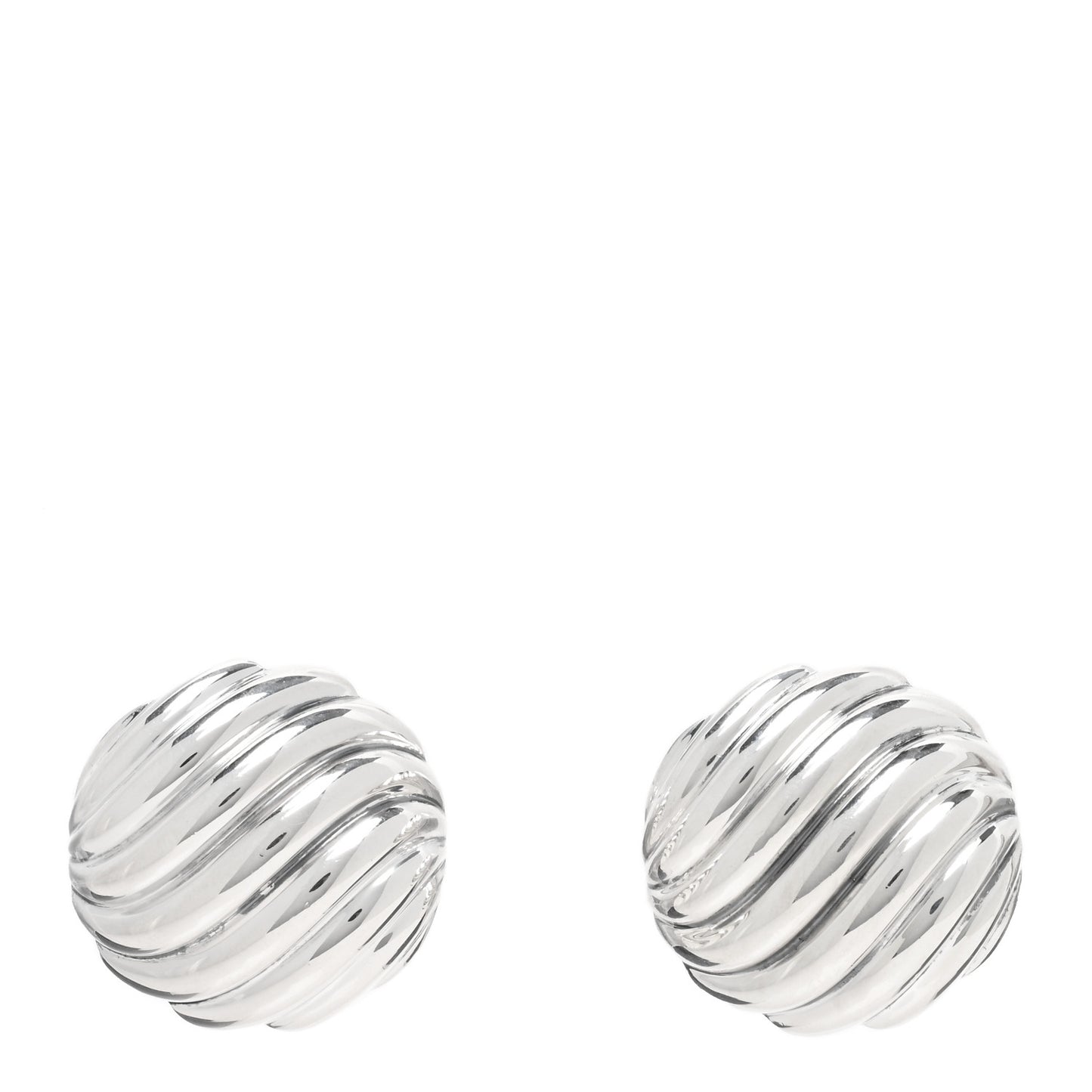 Sterling Silver Sculpted Cable Clip On Earrings