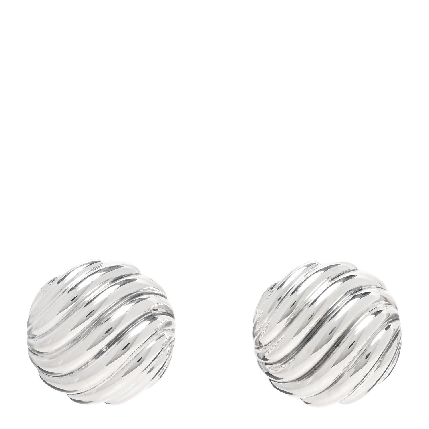 David Yurman Sterling Silver Sculpted Cable Clip On Earrings 1 of 4