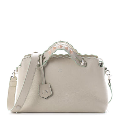 Fendi Vitello Dolce Scalloped Studded Medium By The Way Boston Bag Latte 1 of 11