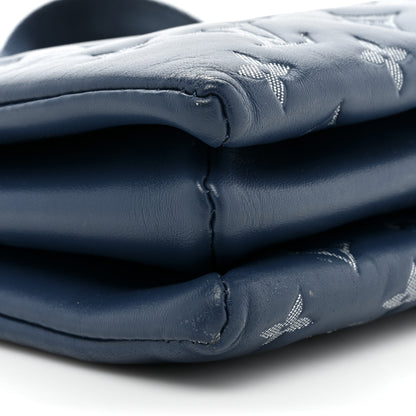 Louis Vuitton Lambskin Embossed Monogram Coussin PM Denim Blue 10 of 15