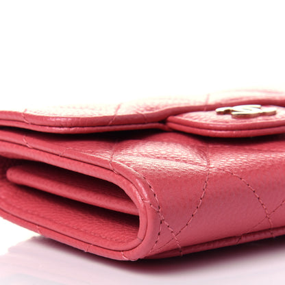 Chanel Caviar Quilted Flap Card Holder Wallet Pink 9 of 12