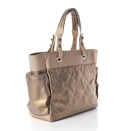 Chanel Metallic Coated Canvas Large Paris Biarritz Tote Gold 3 of 16