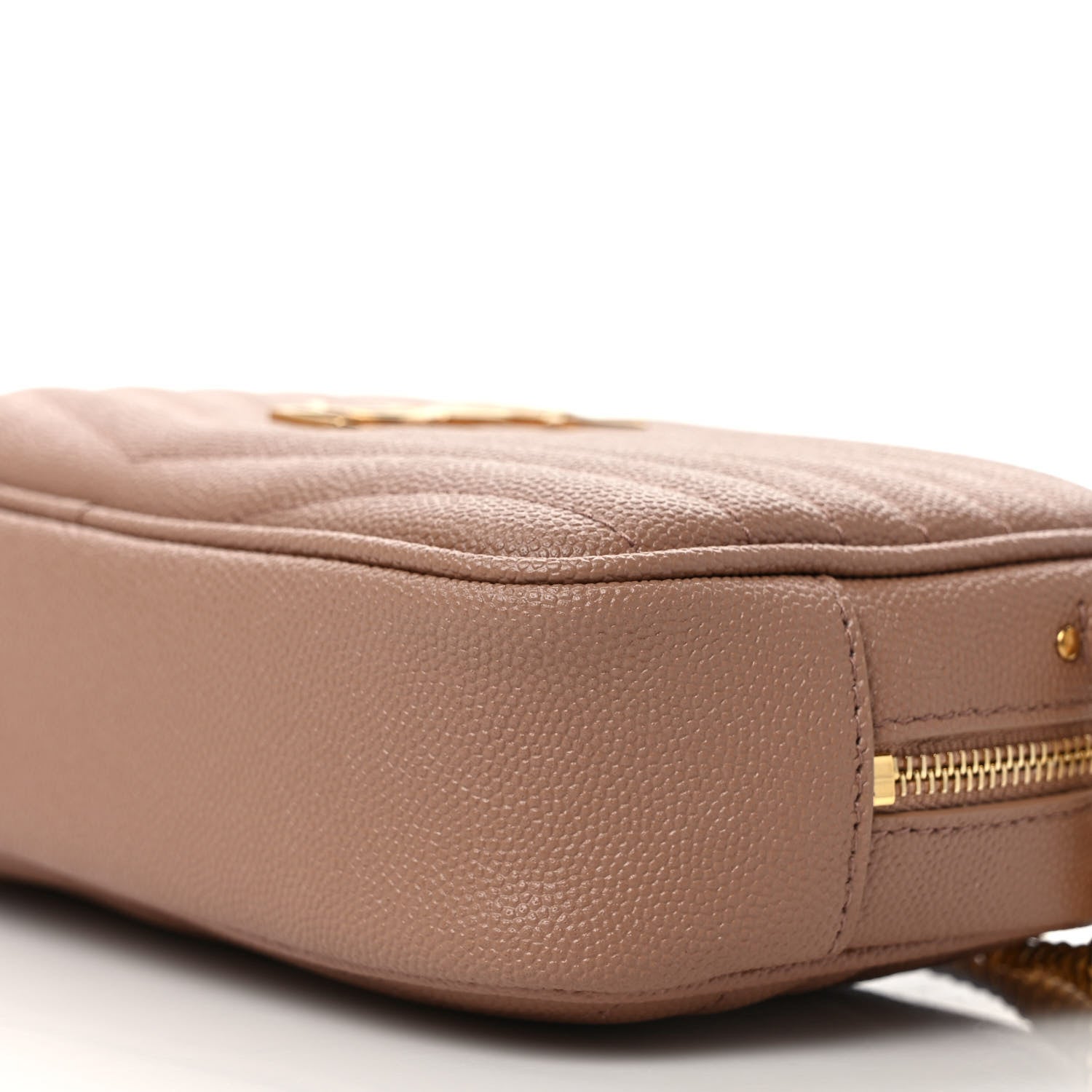 Saint Laurent Grain De Poudre Matelasse Monogram Mini Lou Camera Bag Vintage Peach 9 of 10