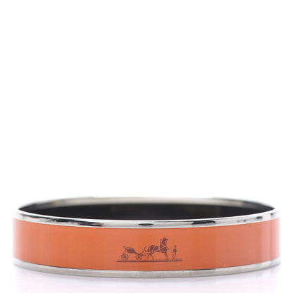 Hermes Enamel Printed Caleche Medium Bracelet 70 Orange 3 of 5