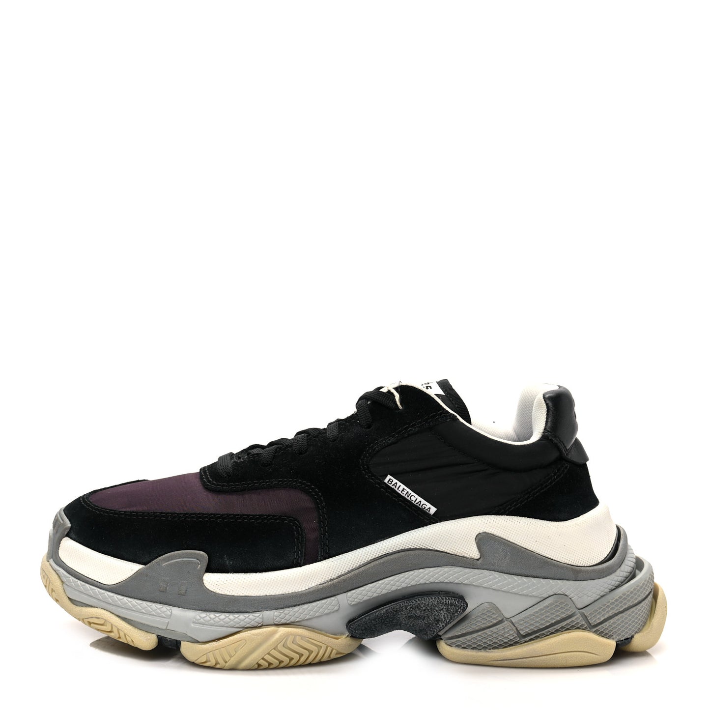 Nylon Suede Mens Triple S 2.0 Sneakers 40 Black Bordeaux
