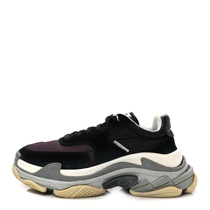 Balenciaga Nylon Suede Mens Triple S 2.0 Sneakers 40 Black Bordeaux 1 of 7
