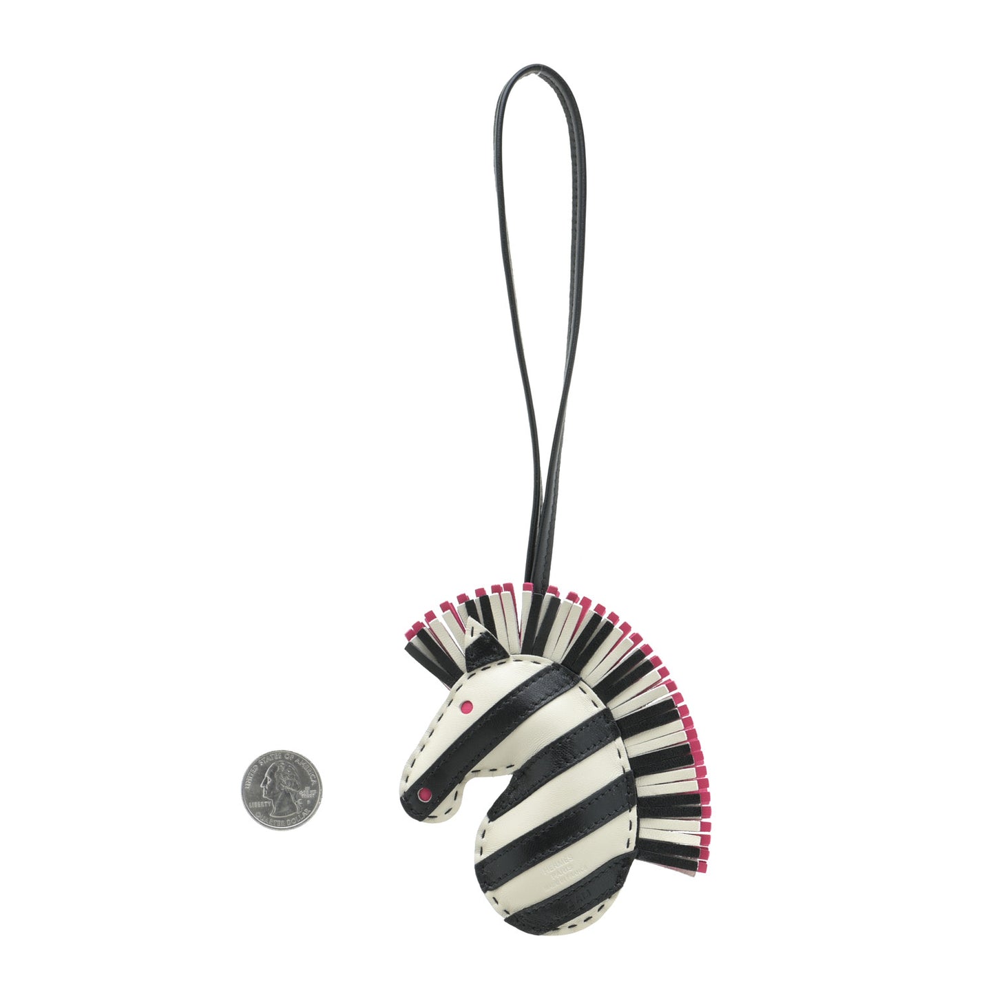 Milo Lambskin Geegee Savannah Bag Charm Craie Black Rose Mexico
