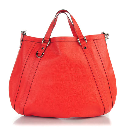 Gucci Pebbled Calfskin Medium Abbey Convertible Tote Red 1 of 7