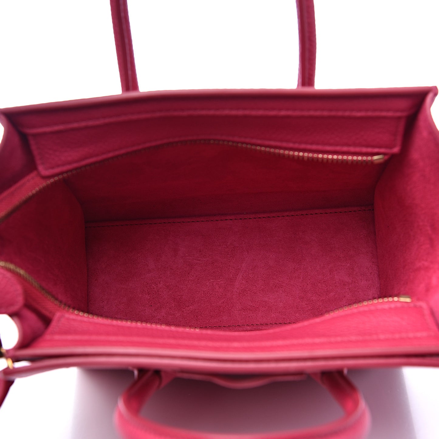 Drummed Calfskin Nano Luggage Fuchsia