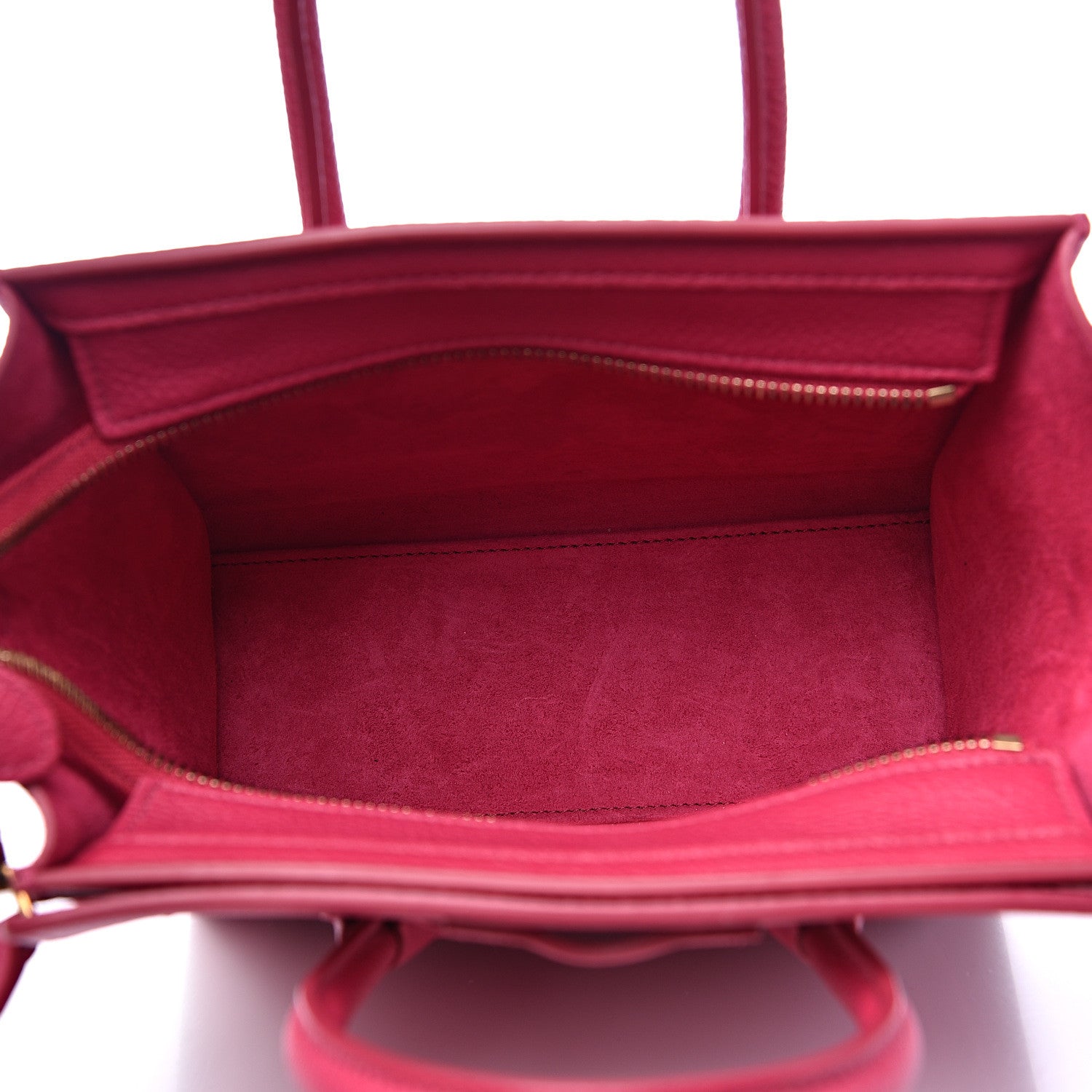 Celine Drummed Calfskin Nano Luggage Fuchsia 5 of 10