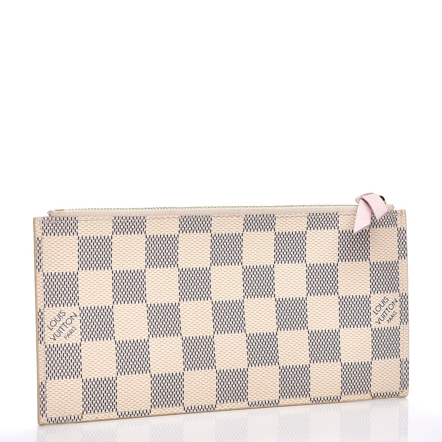 Damier Azur Felicie Chain Wallet Zippered Insert Rose Ballerine