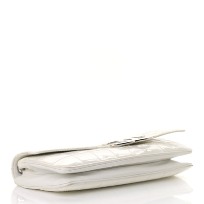 Chanel Patent Square Stitched CC Flap Clutch White 3 of 16
