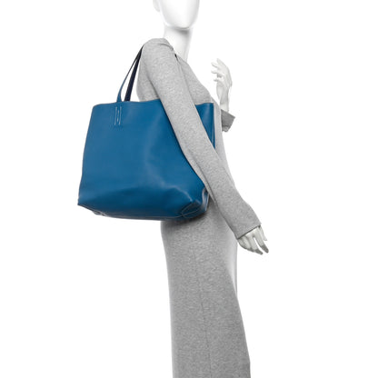 Hermes Taurillon Clemence Double Sens 45 Reversible Tote Bleu Izmir Bleu Saphir 2 of 21
