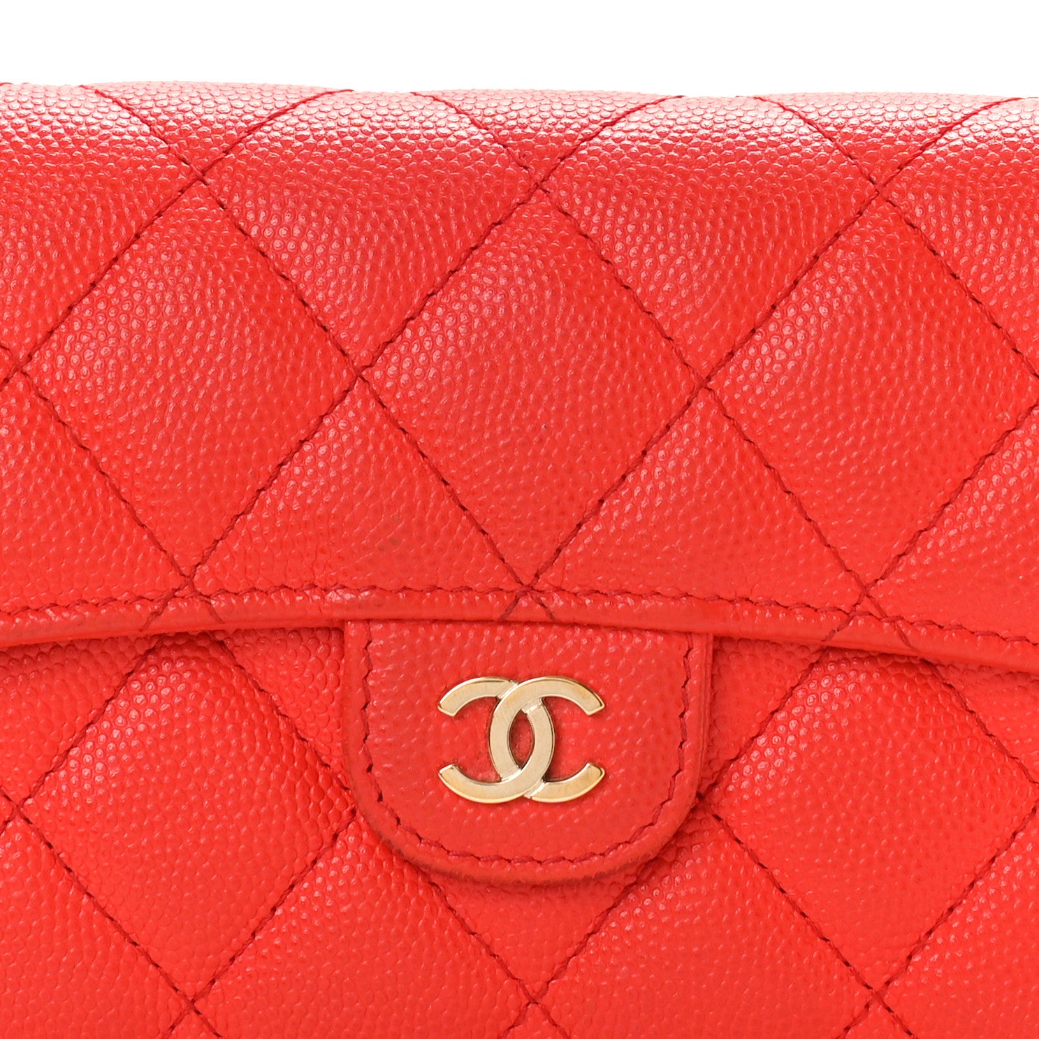 Chanel Caviar Quilted Medium Flap Wallet Red 8 of 15