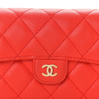 Chanel Caviar Quilted Medium Flap Wallet Red 8 of 15