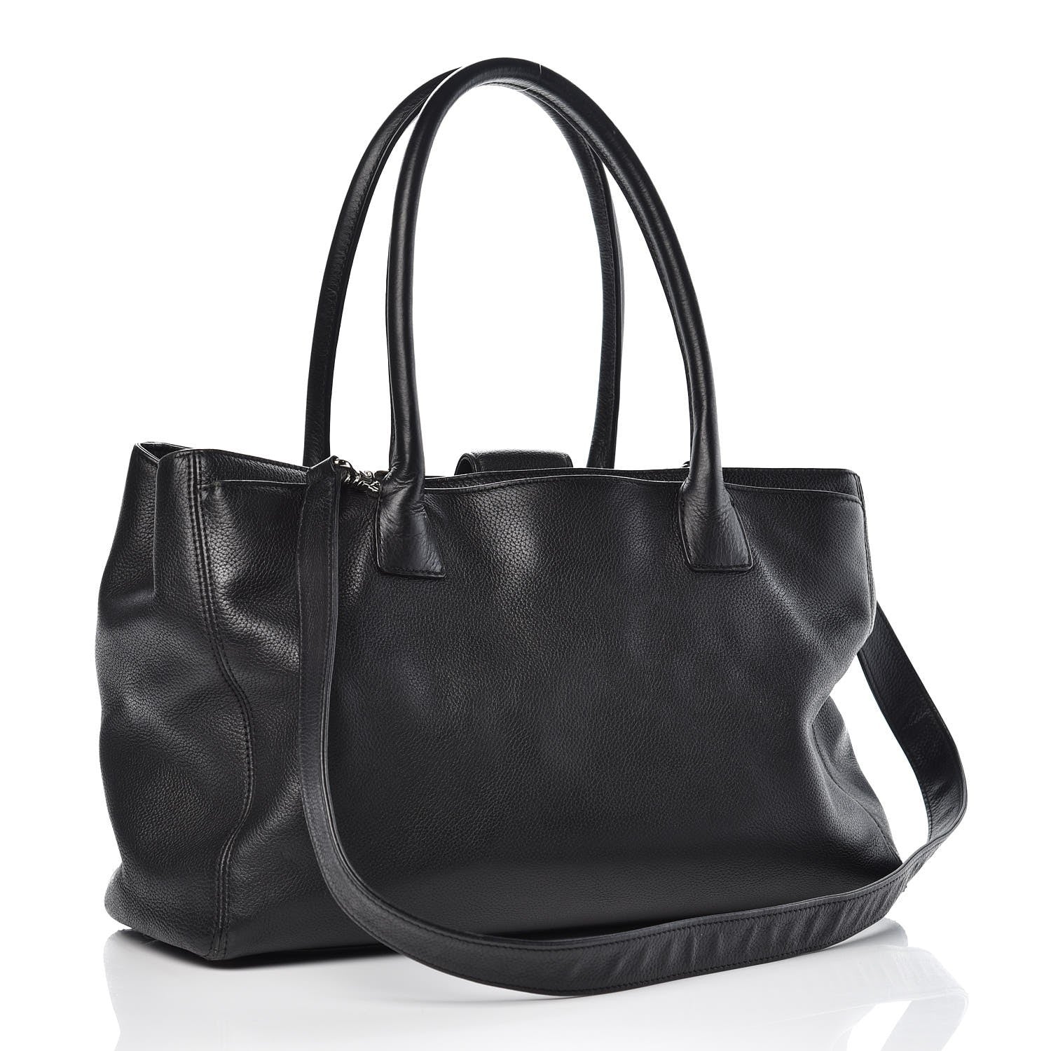 Chanel Calfskin Cerf Executive Shopper Tote Black 4 of 19