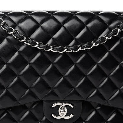 Chanel Lambskin Quilted Maxi Double Flap Black 15 of 15