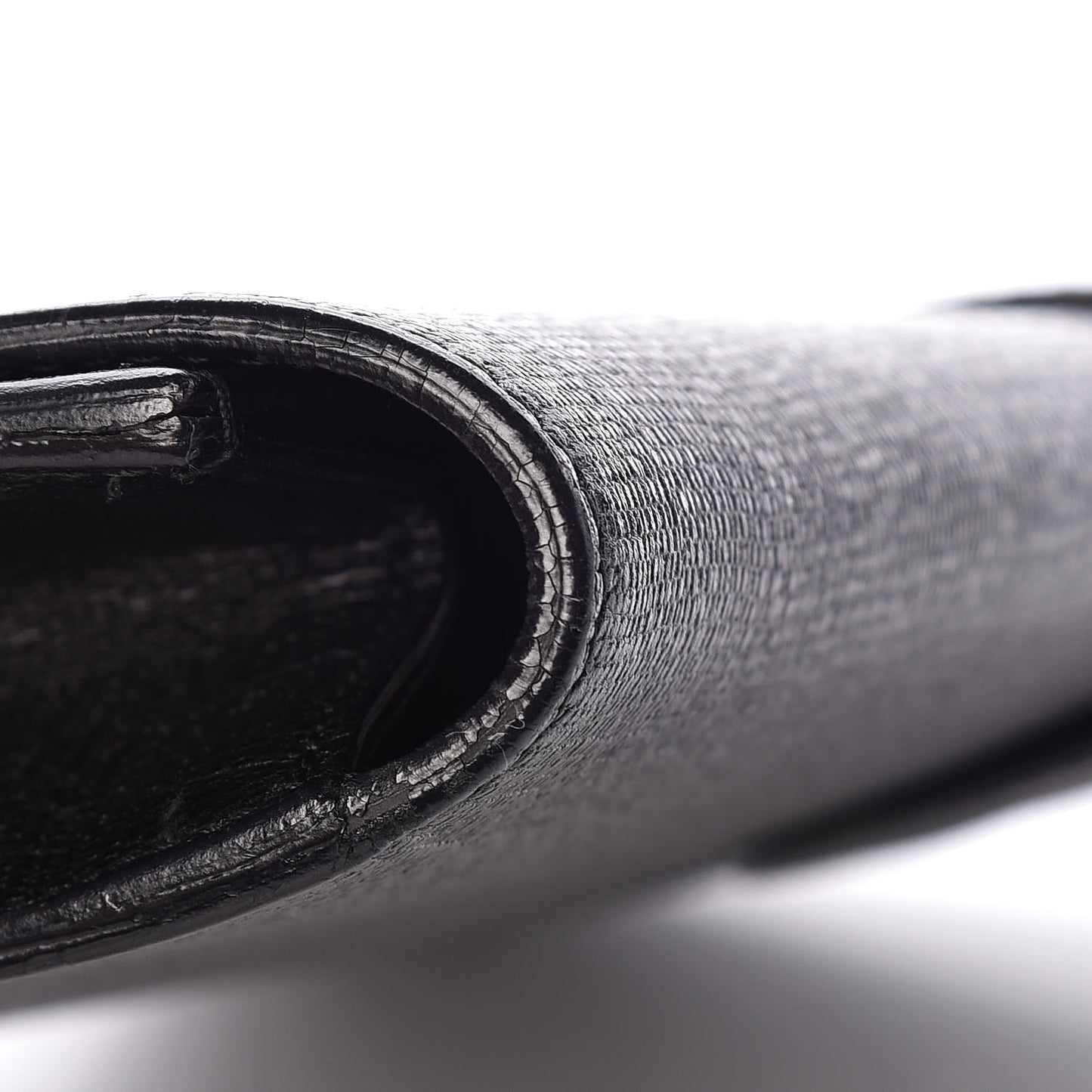 Textured Calfskin Classic Y Ligne Clutch Black