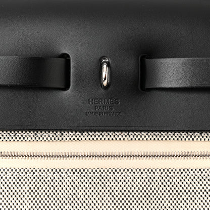 Hermes Vache Hunter Criss Viking Herbag Zip Retourne 31 PM Ecru Black 7 of 13