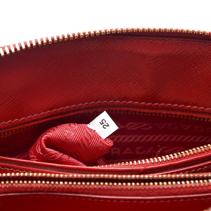 Prada Saffiano Vernice Mini Promenade Tote Rosso 9 of 13