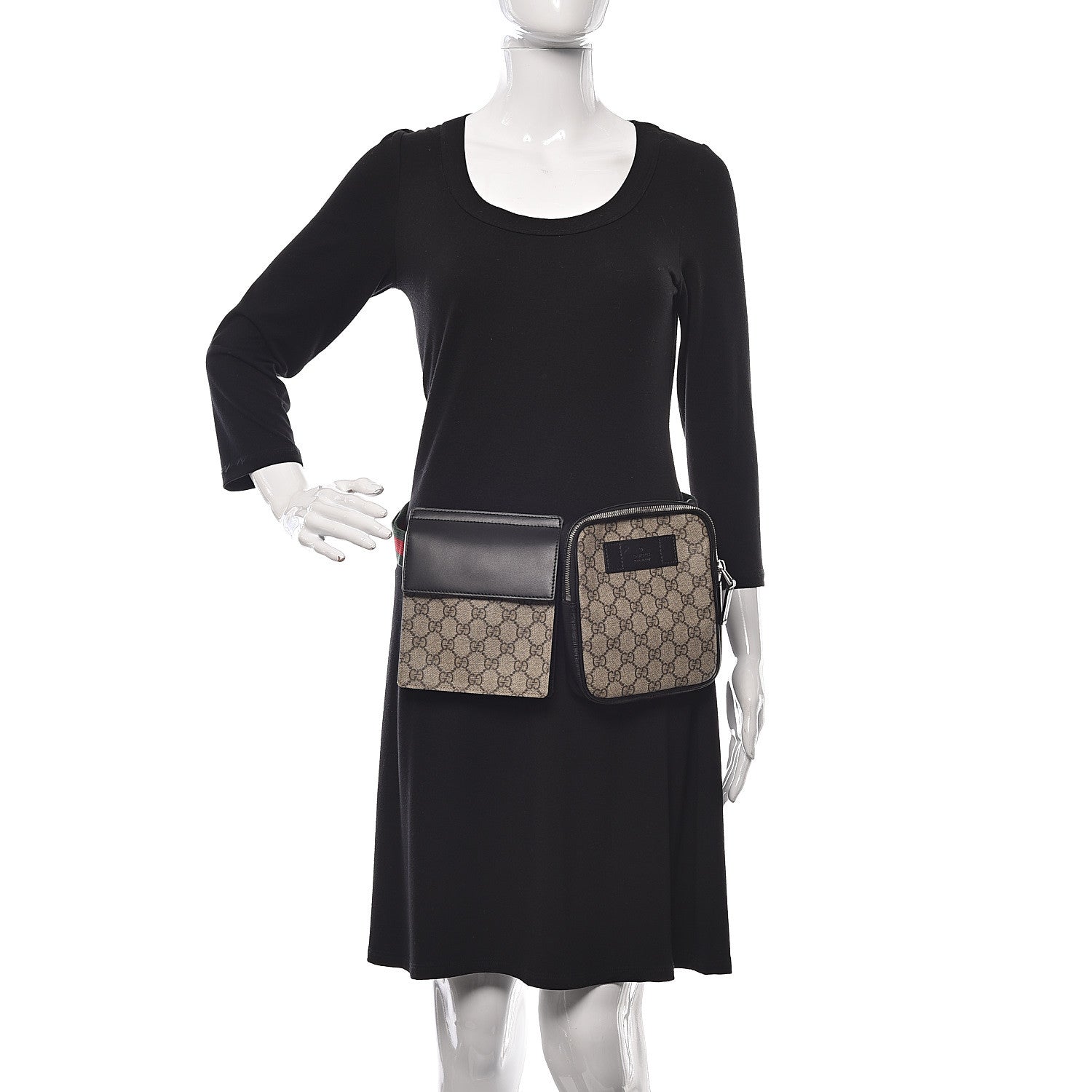 Gucci GG Supreme Monogram Web Belt Bag Black 2 of 11