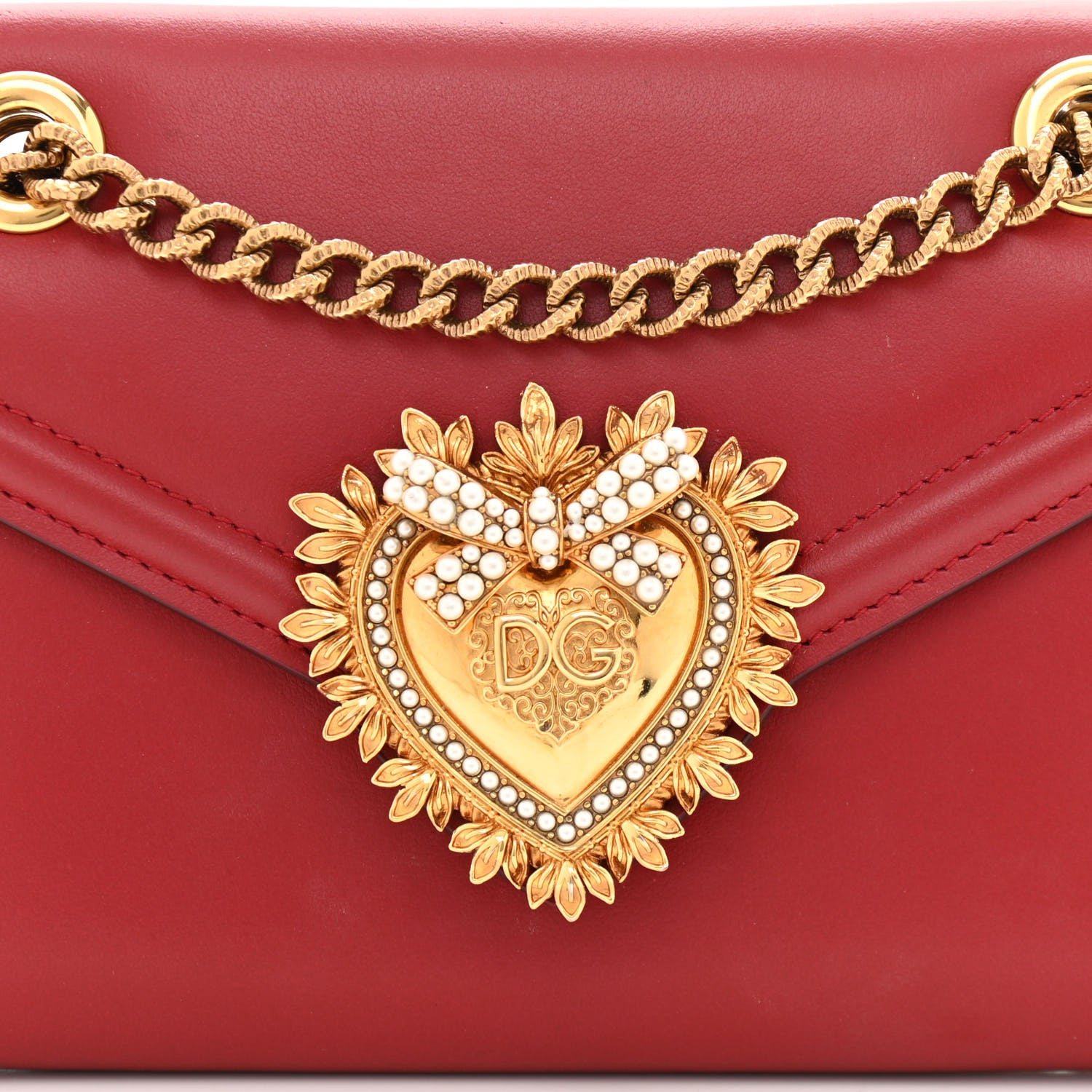 Dolce & Gabbana Smooth Calfskin Mini Devotion Crossbody Bag Red 7 of 10