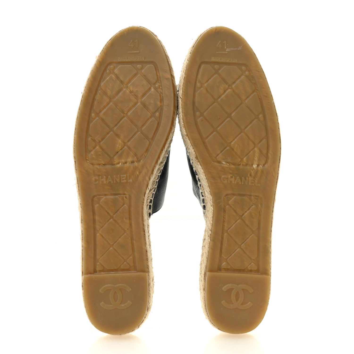 Chanel Calfskin CC Espadrille Mules 41 Black 6 of 10
