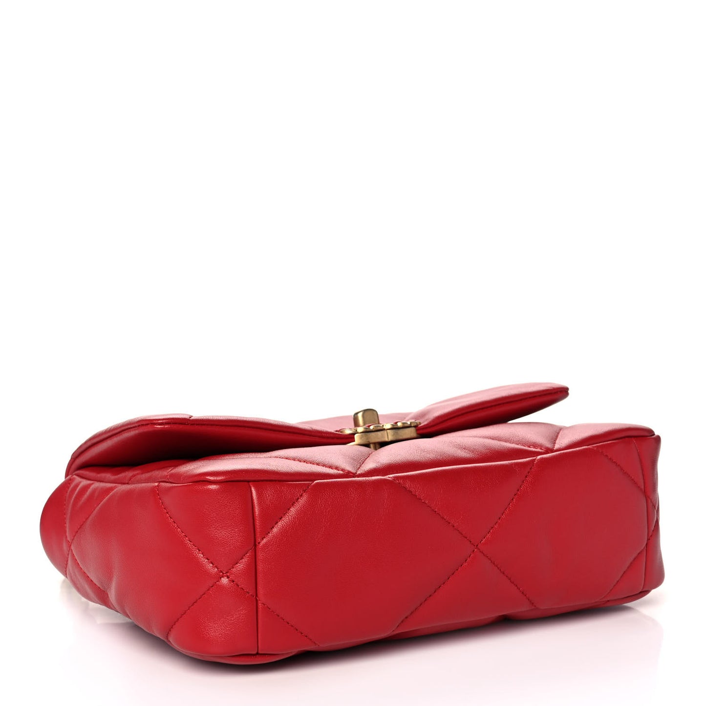 Lambskin Quilted Medium Chanel 19 Flap Red