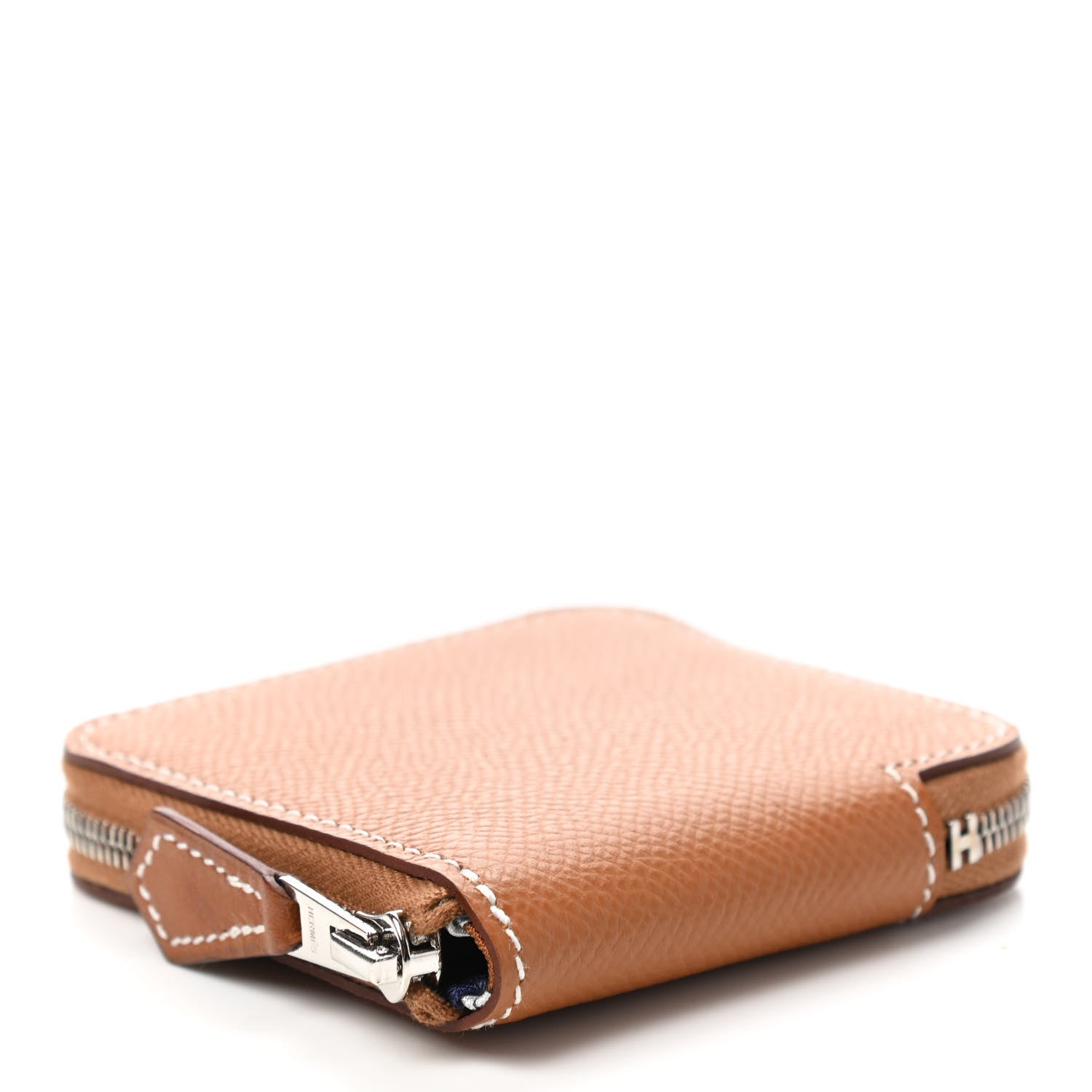Hermes Epsom Silk'In Coin Purse Gold Bleu Navy Beige 4 of 7