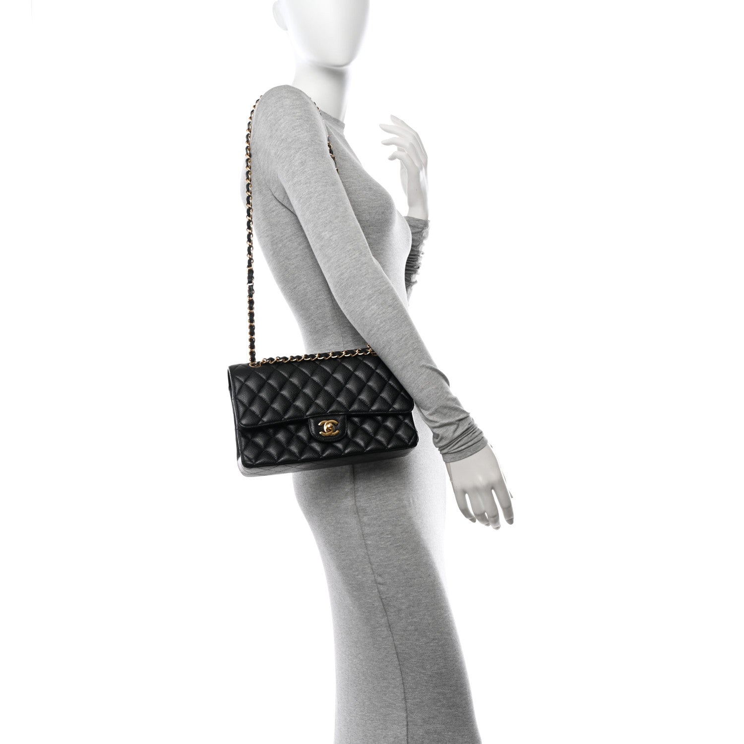 Chanel Caviar Quilted Medium Double Flap Black 2 of 13