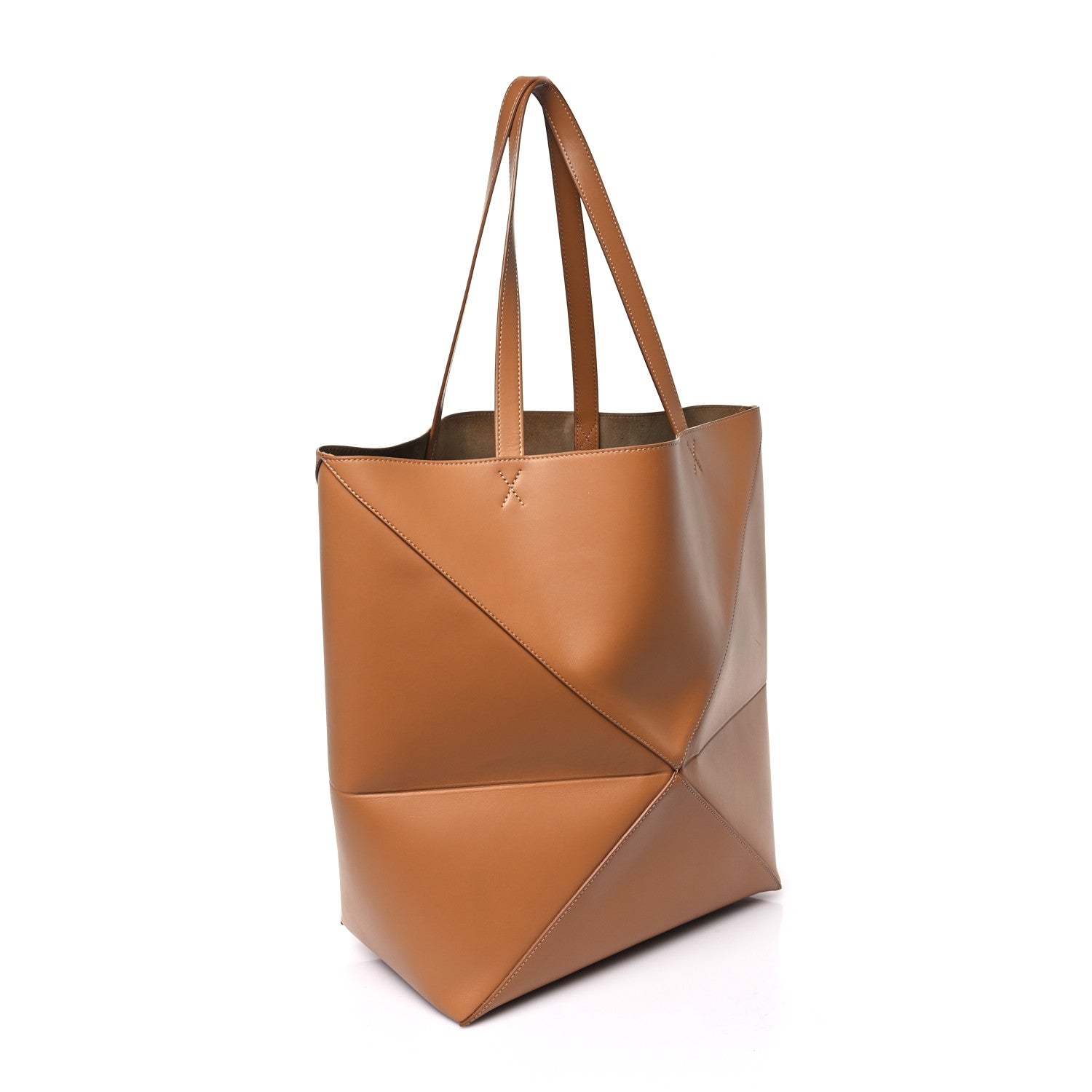 Loewe Shiny Calfskin Large Puzzle Fold Tote Warm Desert 3 of 11